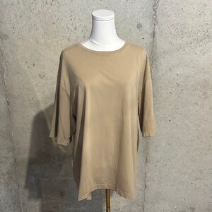 Consensus 90s Oversized Beige T-Shirt | Y2K Minimalist Streetwear | Men’s XL